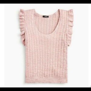 NWT JCREW RUFFLE SWEATER TANK LINEN BLEND